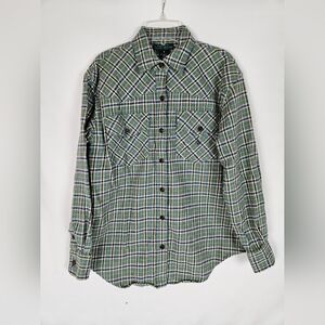 Lauren Ralph Lauren Green and Blue Button Down Shirt